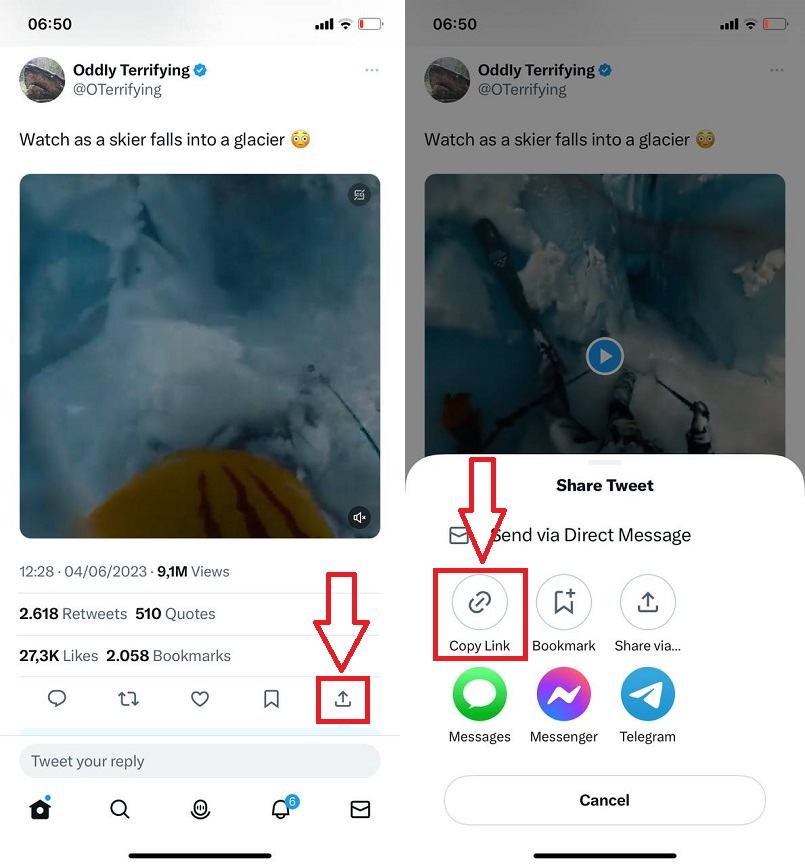Bagaimana cara menyimpan video Twitter ke iPhone